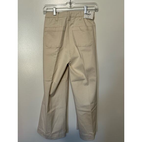 OAT New York High Rise Wide Leg Cropped Pants Beige Women's Size 25 NWT - Picture 6 of 10